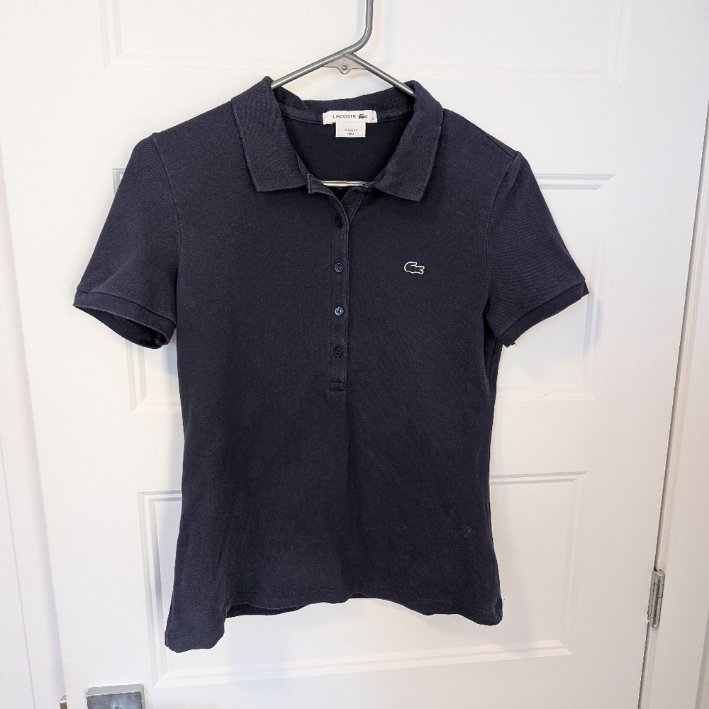 Lacoste/Women's Navy Blue Slim Fit Polo Sz 38 EU